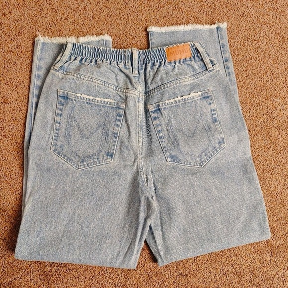 Show Me Your Mumu High Waisted Distressed Light Wash Straight Leg Jeans Size 26 - Picture 6 of 11